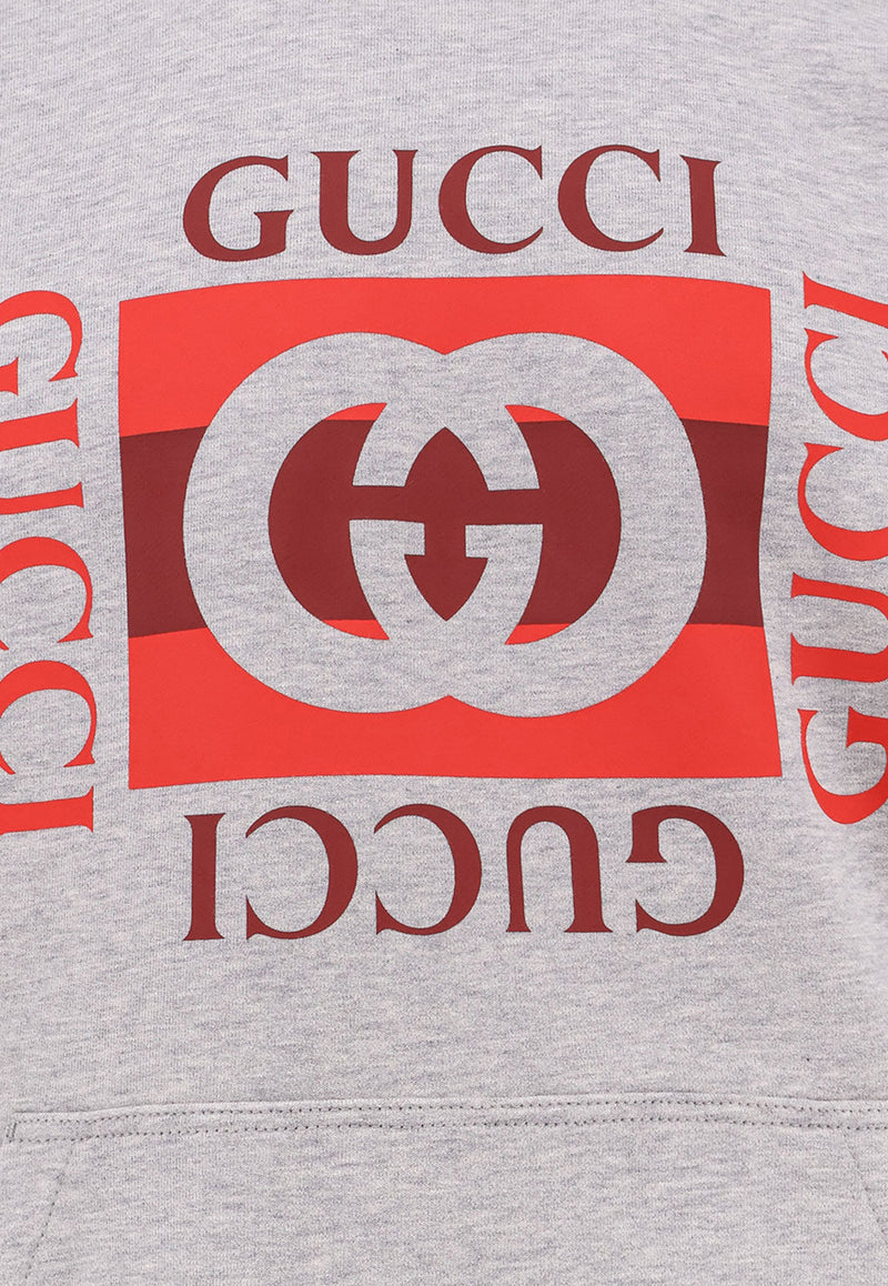 Gucci Interlocking G Print Drawstring Hoodie Gray 788771XJHDP1230_GREY MELANGE/MC_29851505