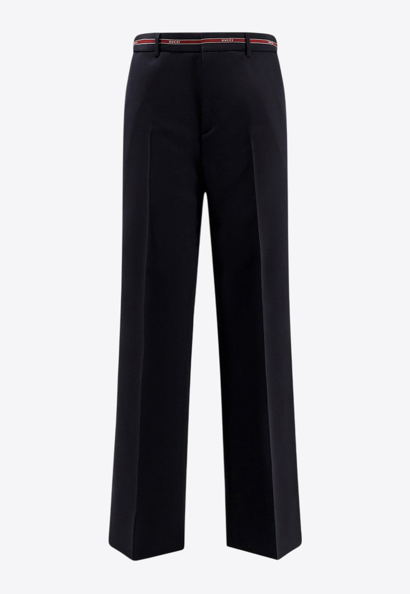 Gucci Signature Web Wool Straight-Leg Pants Navy 832544Z7AQV4668_Blue_29852668