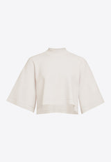 Alaïa Mock-Neck Cropped T-shirt White AA9H1232K083B000_White_29838125