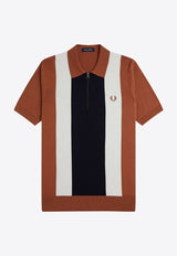Fred Perry Striped Knit Polo T-shirt Brown K9728_Y91_CNM/NAVY/LECR_29845696