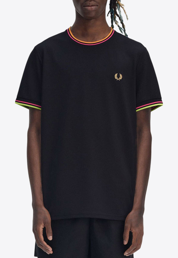 Fred Perry Logo Embroidered Crewneck T-shirt Black M983853_102_Black_31718503