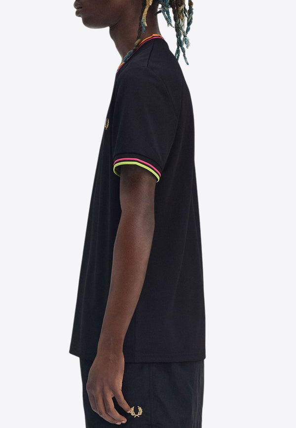 Fred Perry Logo Embroidered Crewneck T-shirt Black M983853_102_Black_31718503