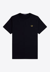 Fred Perry Logo Embroidered T-shirt Navy M1600_W75_NAVY/HONEYCOMB_29848174