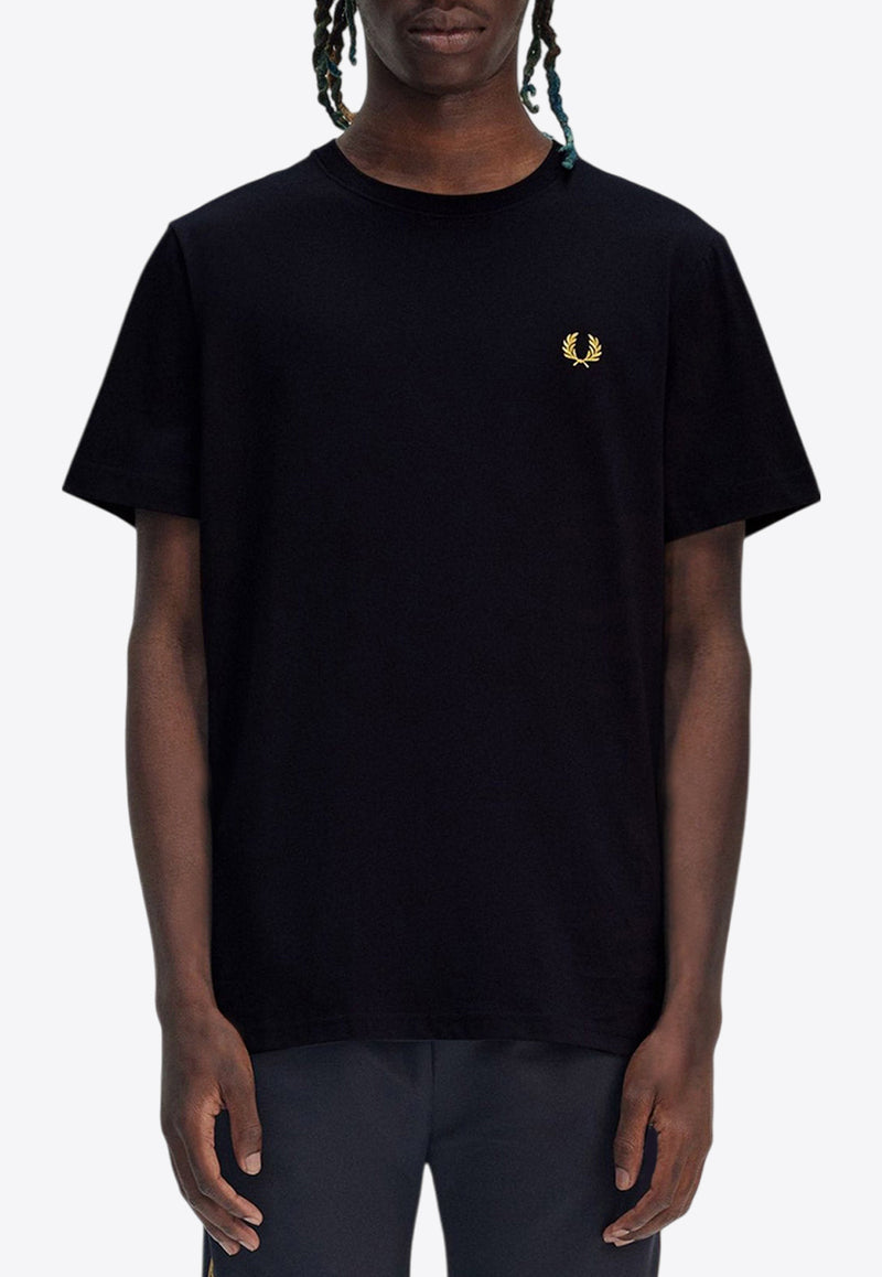 Fred Perry Logo Embroidered T-shirt Navy M1600_W75_NAVY/HONEYCOMB_29848174