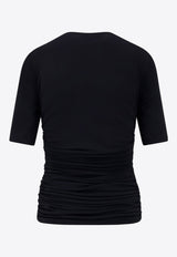 Alaïa Ruched Crewneck Top Black AA9H1248J050B995_NOIR ALAIA_29838119