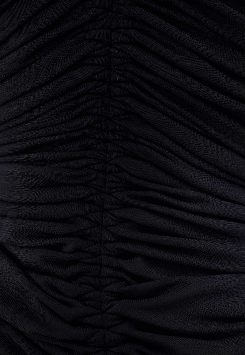 Alaïa Ruched Crewneck Top Black AA9H1248J050B995_NOIR ALAIA_29838119