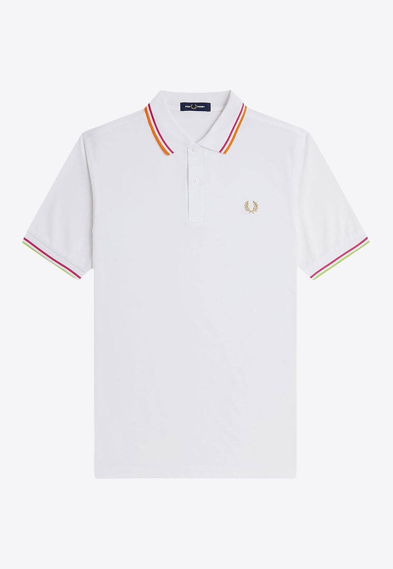 Fred Perry Logo Embroidered Polo T-shirt White M983953_100_White_31718499