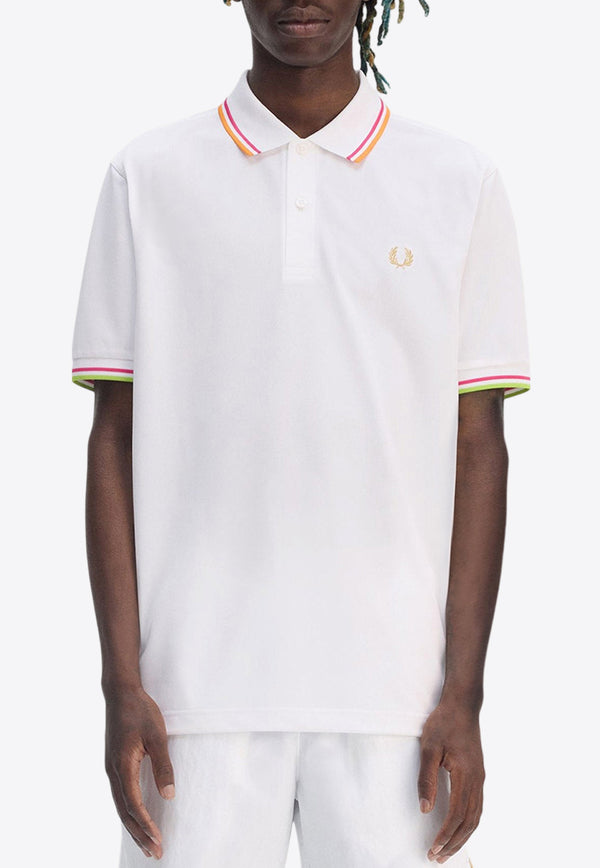Fred Perry Logo Embroidered Polo T-shirt White M983953_100_White_31718499