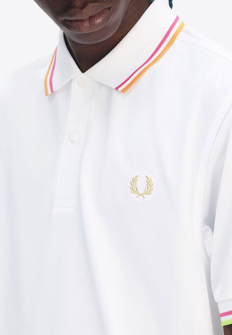 Fred Perry Logo Embroidered Polo T-shirt White M983953_100_White_31718499