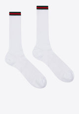 Gucci Ribbed Web Socks White 7965294GAG79000_White_29851216