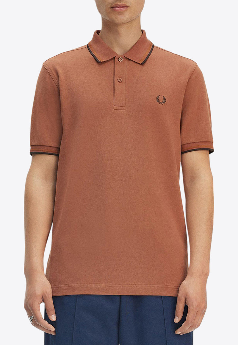 Fred Perry Logo Embroidered Polo T-shirt Brown M3600_Y39_Brown_29843918