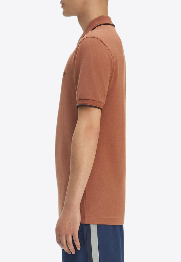 Fred Perry Logo Embroidered Polo T-shirt Brown M3600_Y39_Brown_29843918