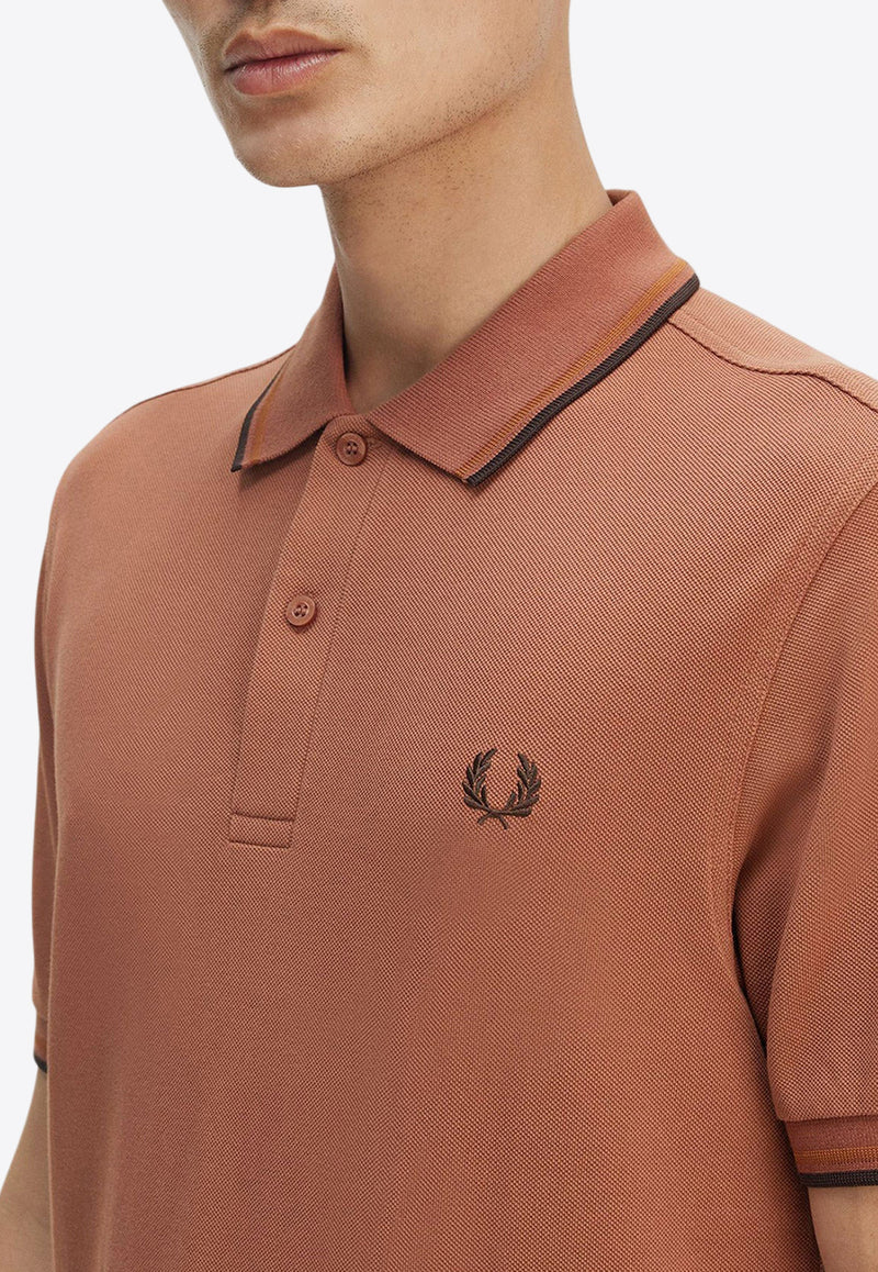 Fred Perry Logo Embroidered Polo T-shirt Brown M3600_Y39_Brown_29843918