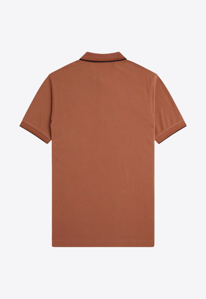 Fred Perry Logo Embroidered Polo T-shirt Brown M3600_Y39_Brown_29843918
