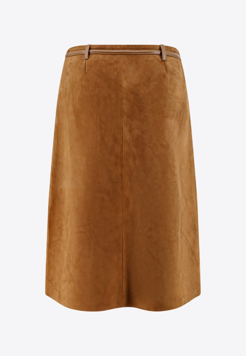 Gucci Iconic Horsebit Suede Skirt Brown 835480XNA8L2535_CUIR_29854331