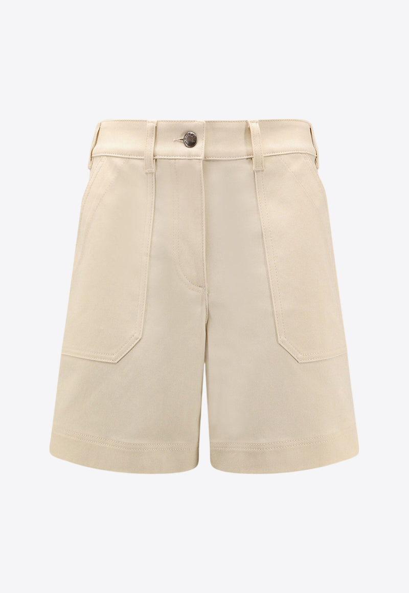 Moncler Logo Patch Bermuda Shorts Beige 0932B0000359858_20N_Beige_29858074