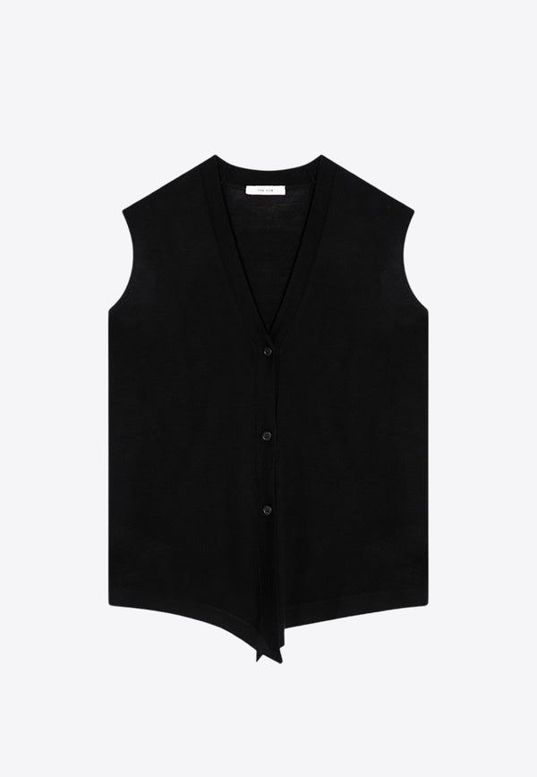 The Row Essential Wool Waistcoat Cardigan Black 8266Y590/P_THERO-BLK