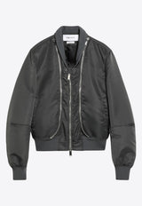 Alexander McQueen Zip-Up Bomber Jacket Gray 826865QEAGO/R_ALEXQ-1121