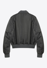 Alexander McQueen Zip-Up Bomber Jacket Gray 826865QEAGO/R_ALEXQ-1121
