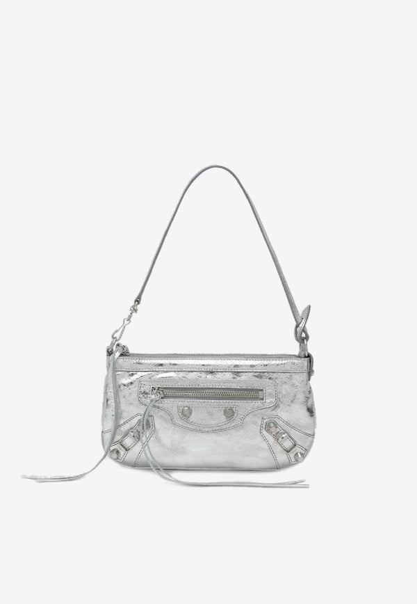 Balenciaga Le City Metallic Leather Shoulder Bag Silver 8280582ABMY/R_BALEN-8122