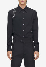 Alexander McQueen Harness Long-Sleeved Shirt Black 828170QNAAB 0506