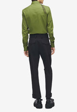 Alexander McQueen Harness Long-Sleeved Shirt Green 828170QNAAB 3015