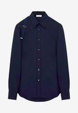 Alexander McQueen Harness Long-Sleeved Shirt Navy 828170QNAAB 4206