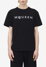 Alexander McQueen Logo Print T-shirt Black 828420QTADD 0520