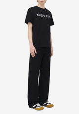 Alexander McQueen Logo Print T-shirt Black 828420QTADD 0520