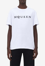 Alexander McQueen Logo Print T-shirt White 828420QTADD 0909
