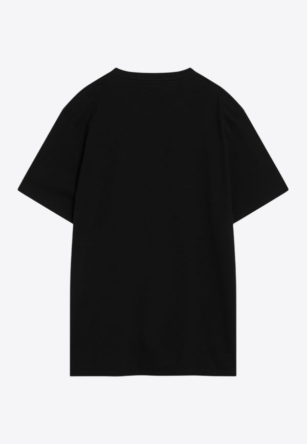 Alexander McQueen Logo Print Jersey T-shirt Black 828420QTADD/R_ALEXQ-0520