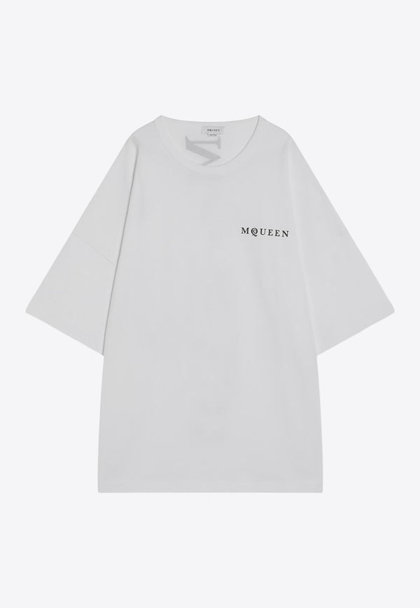 Alexander McQueen Oversized Logo Print T-shirt White 828434QTADE/R_ALEXQ-0909