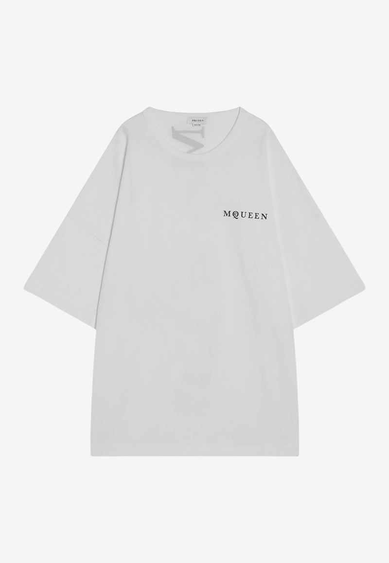 Alexander McQueen Oversized Logo Print T-shirt White 828434QTADE/R_ALEXQ-0909