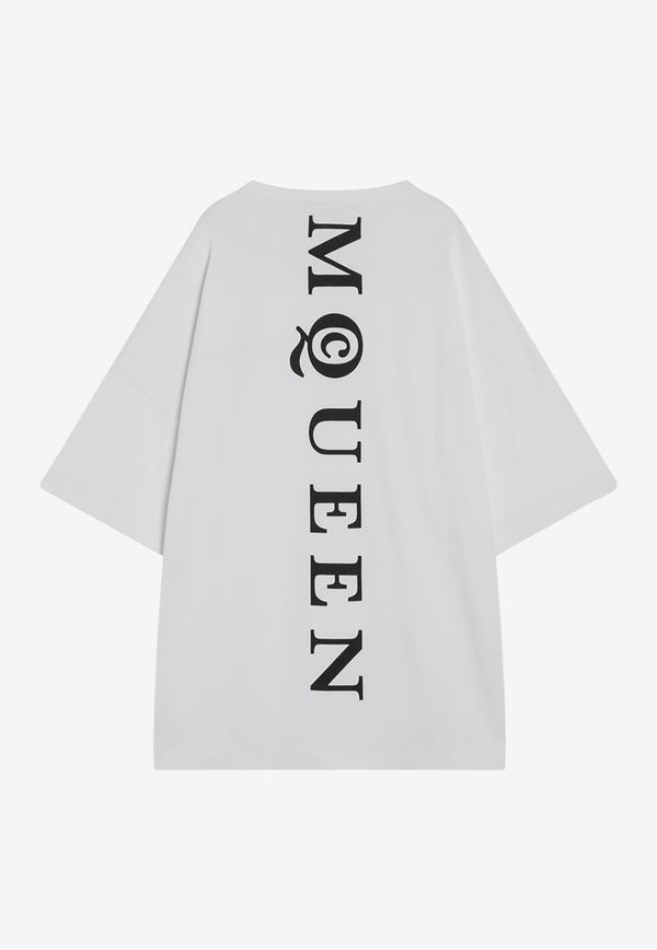 Alexander McQueen Oversized Logo Print T-shirt White 828434QTADE/R_ALEXQ-0909