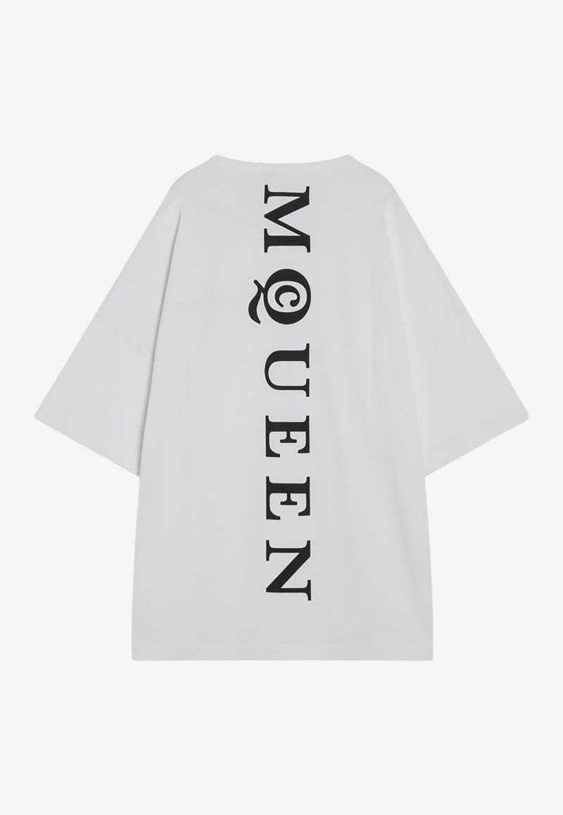 Alexander McQueen Oversized Logo Print T-shirt White 828434QTADE/R_ALEXQ-0909