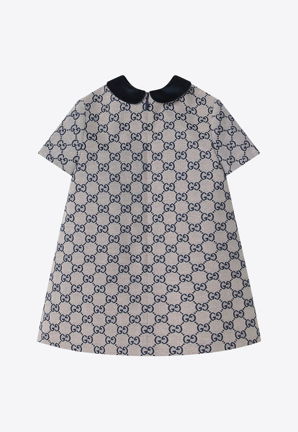 Gucci Kids Baby Girls GG Supreme Monogram Dress Blue 828494XWA2M/R_GUC-9118