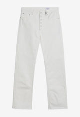 Alexander McQueen Logo Patch Straight Jeans White 828714QYAAE/Q_ALEXQ-9000