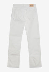 Alexander McQueen Logo Patch Straight Jeans White 828714QYAAE/Q_ALEXQ-9000