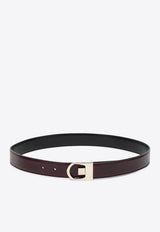 Saint Laurent Reversible Calf Leather Belt Burgundy  828728AAEWG/Q_YSL-1074