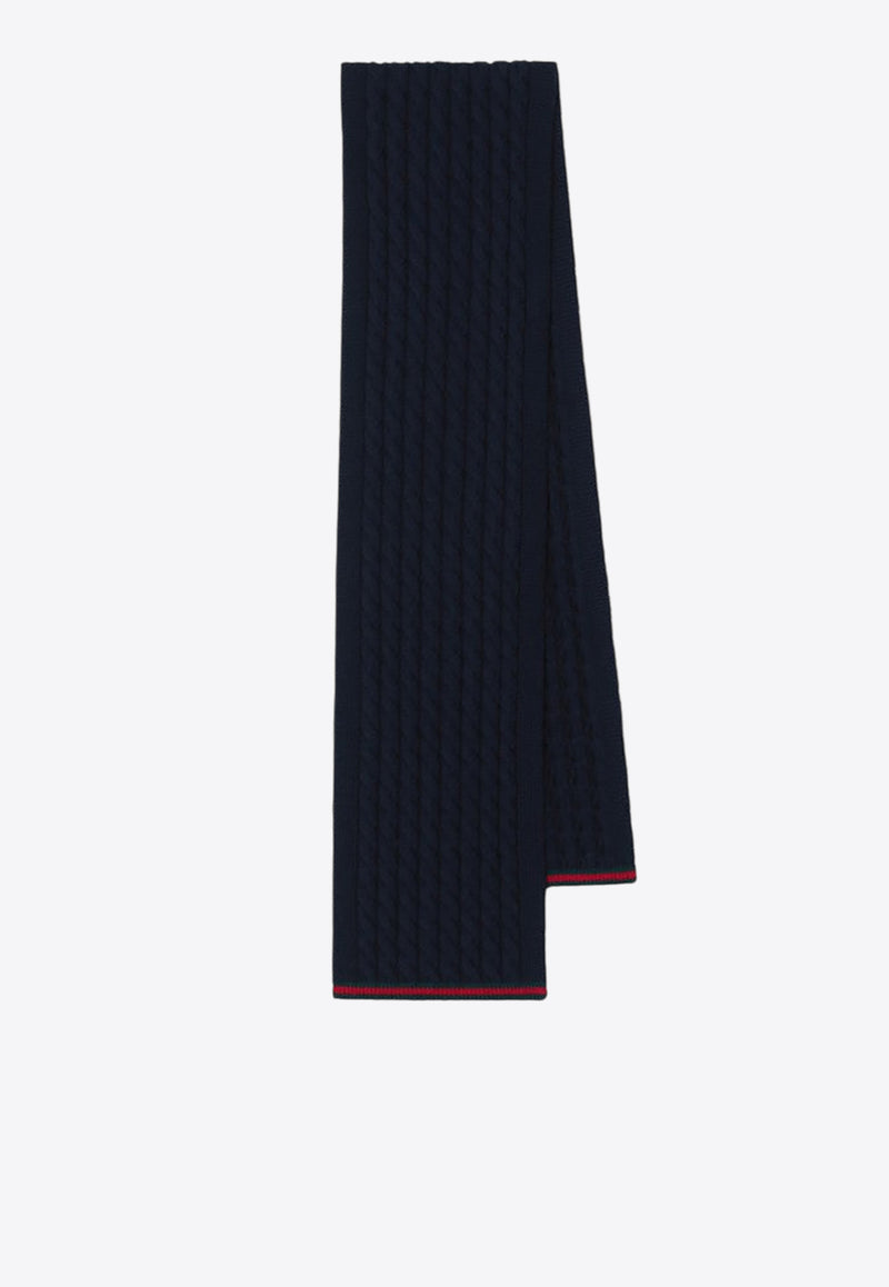 Gucci Kids Boys Cable Knit Wool Scarf Navy 8289134K206/R_GUC-4166