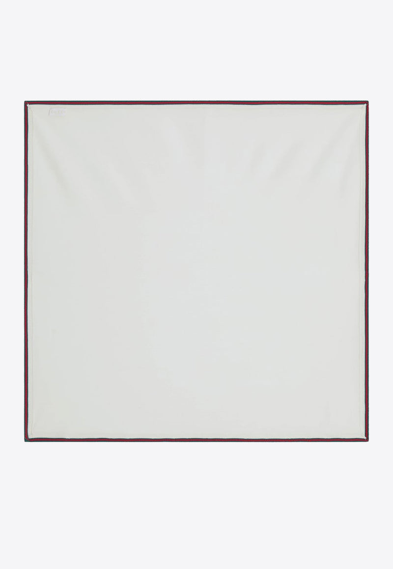 Gucci Kids Babies Wool Blanket with Web Off-white 8289163K206/R_GUC-9166