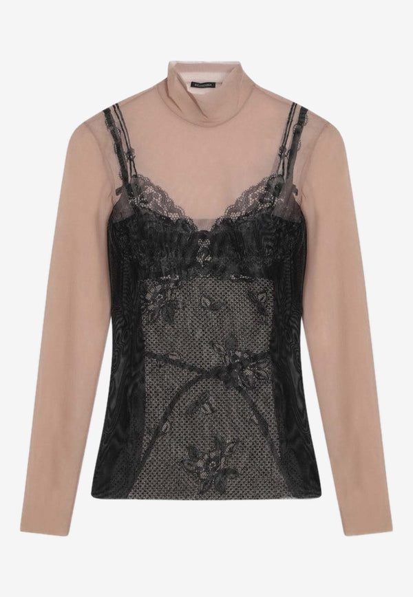 Balenciaga Trompe L'oeil Lingerie Top  Black 8292144F4B4_BALEN-1094