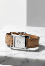 Mini Heure H 21mm Watch in Chai Matte Alligator Single Tour Strap