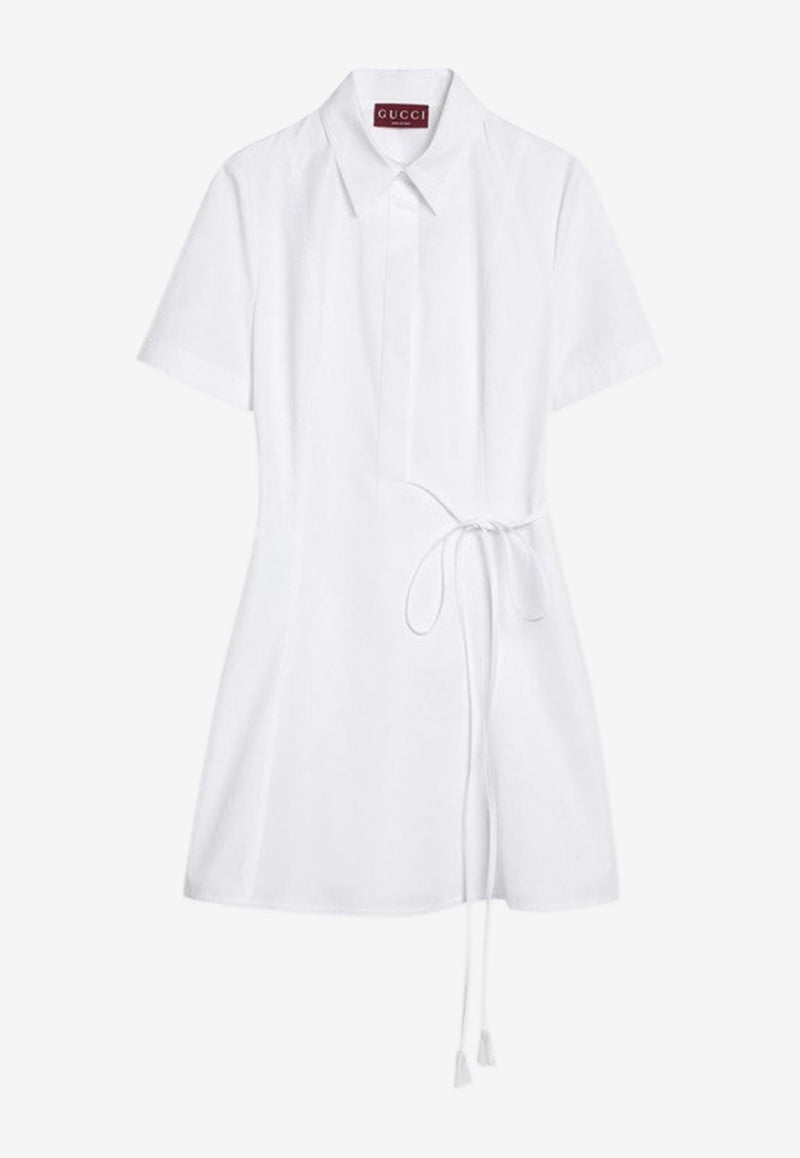 Gucci Embossed Logo Mini Poplin Shirt Dress White 830730Z7ADR/Q_GUC-9000