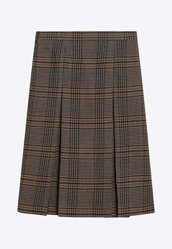 Saint Laurent Prince of Wales Midi Skirt Brown 831068Y9I70_YSL-2849