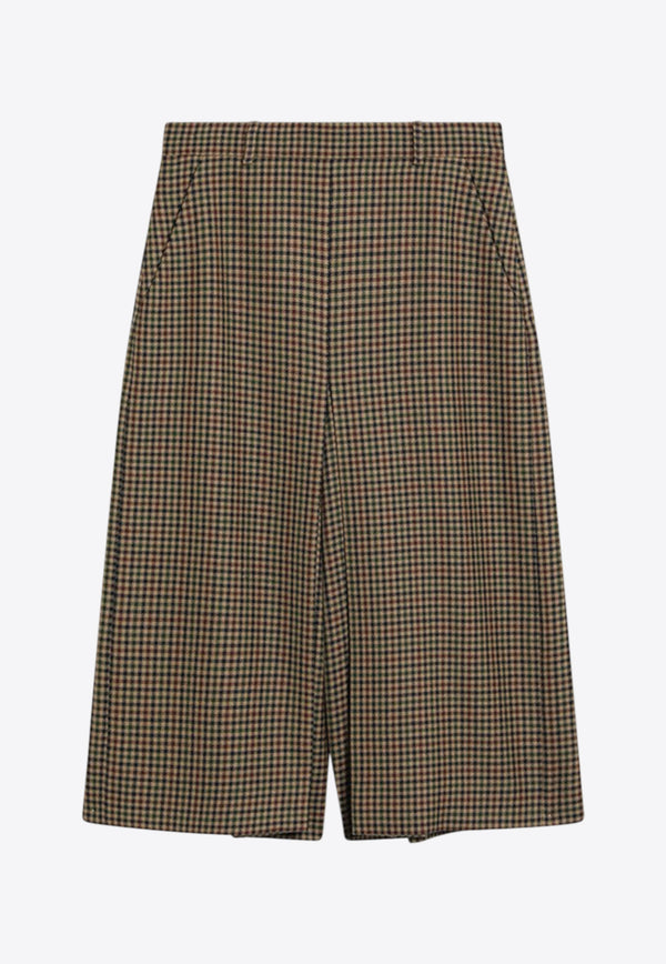 Saint Laurent Mid-Rise Houndstooth Wool Culottes Beige 831073Y1M75_YSL-2232