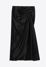 Balenciaga Draped Midi Skirt Black 831248TSO91/Q_BALEN-1000