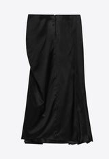 Balenciaga Draped Midi Skirt Black 831248TSO91/Q_BALEN-1000