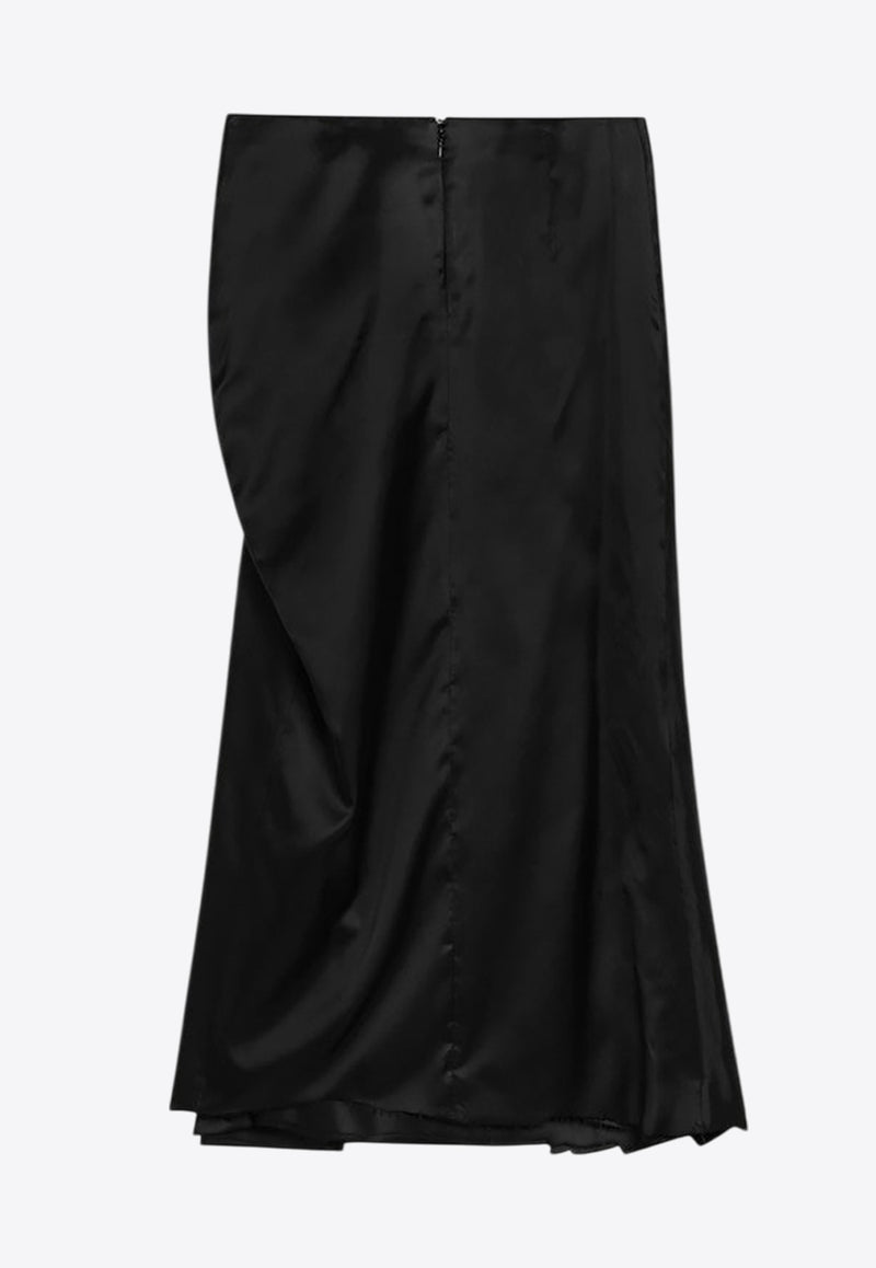 Balenciaga Draped Midi Skirt Black 831248TSO91/Q_BALEN-1000