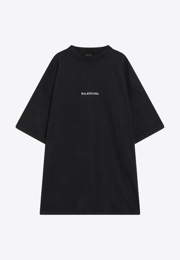 Balenciaga Dry Fleece Uniform Faded T-shirt Black 831305TSVH4/R_BALEN-1041